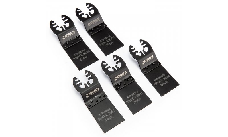 Abracs MTWM3405 Multi Tool Blades for Wood and Metal 34mm (Pack of 5)