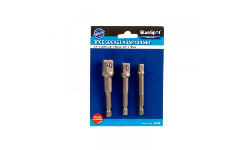 Bluespot 3 Piece Drill to Socket Adaptor Kit BS14108