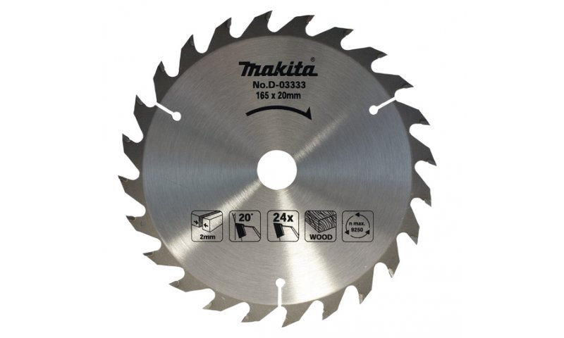 Makita D-03333 Circular Saw Blade for Wood 165 x 20mm x 24T
