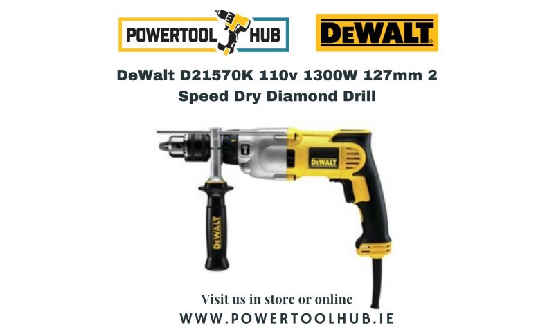 DeWalt D21570K 110v 1300W 127mm 2 Speed Dry Diamond Drill