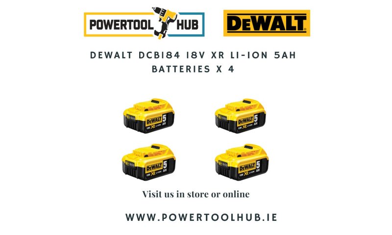 DeWalt DCB184 18V XR Li-Ion 5Ah Batteries X 4