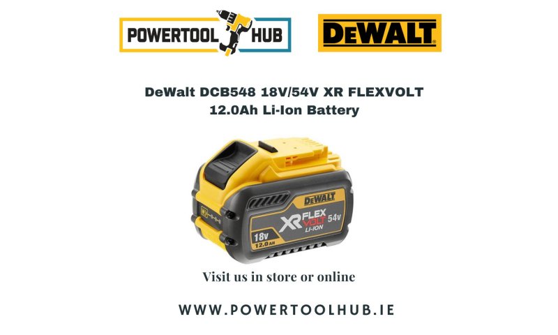 DEWALT DCB548-XJ 18 and 54 Volt Cordless XR Flexvolt Li-Ion Battery 1 x 12Ah Batteries