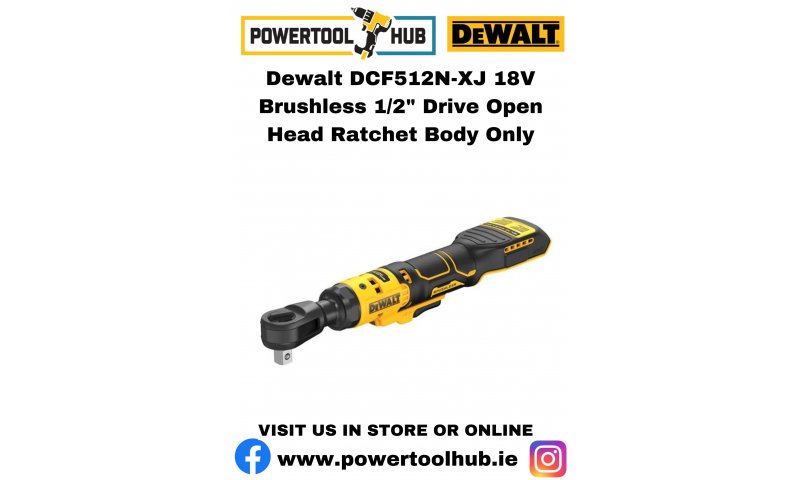 Dewalt DCF512N-XJ 18V Brushless 1/2" Drive Open Head Ratchet Body Only