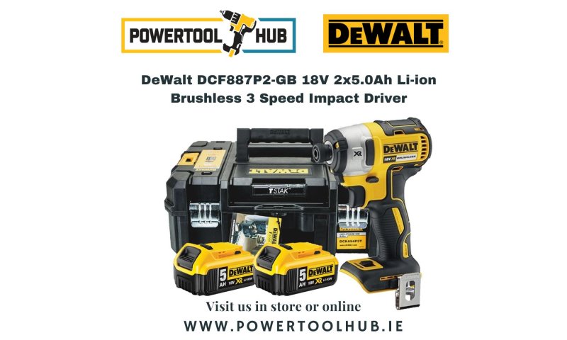 DeWalt DCF887P2-GB 18V 2x5.0Ah Li-ion Brushless 3 Speed Impact Driver