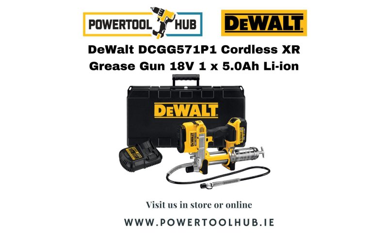 DeWalt DCGG571P1 Cordless XR Grease Gun 18V 1 x 5.0Ah Li-ion