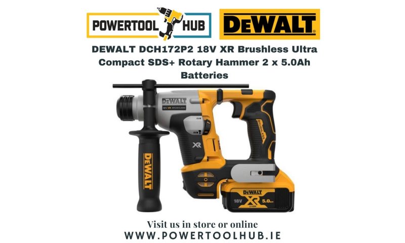 DEWALT DCH172P2 18V XR Brushless Ultra Compact SDS+ Rotary Hammer 2 x 5.0Ah Batteries