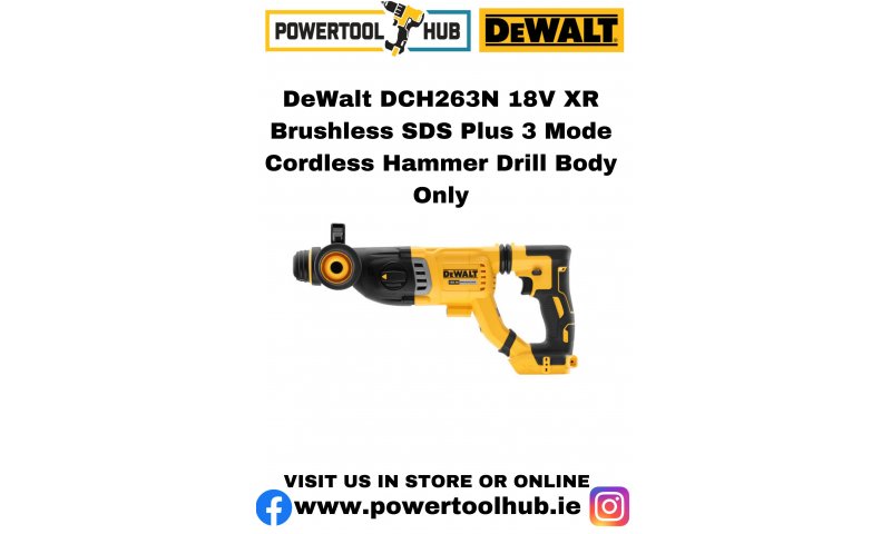 DeWalt DCH263N 18V XR Brushless SDS Plus 3 Mode Cordless Hammer Drill Body Only