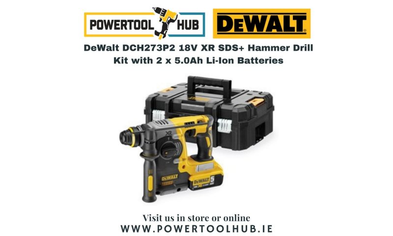 DeWalt DCH273P2 18V XR SDS+ Hammer Drill Kit with 2 x 5.0Ah Li-Ion Batteries