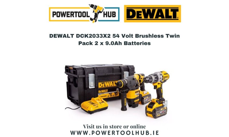 DEWALT DCK2033X2 54 Volt Brushless Twin Pack 2 x 9.0Ah Batteries