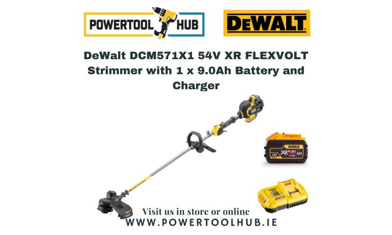DeWalt DCM571X1 54V XR FLEXVOLT Strimmer with 1 x 9.0Ah Battery and Charger
