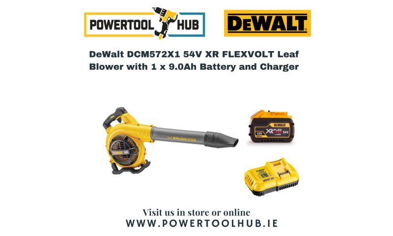 DeWalt DCM572X1 54V XR FLEXVOLT Leaf Blower with 1 x 9.0Ah Battery and Charger