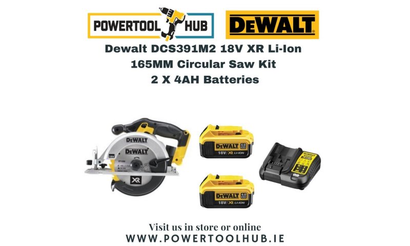 Dewalt DCS391M2 18V XR Li-Ion 165MM Circular Saw Kit (2 X 4AH Batteries)