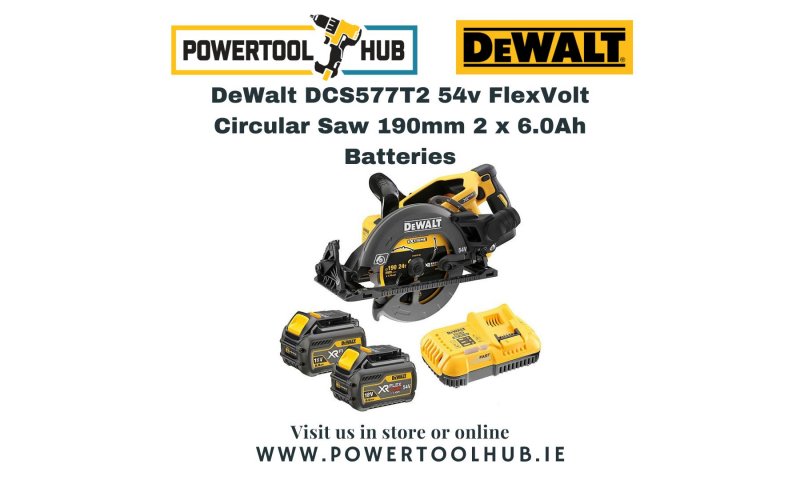 DeWalt DCS577T2 54v FlexVolt Circular Saw 190mm 2 x 6.0Ah Batteries