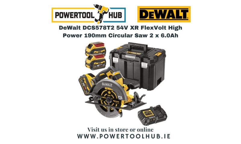 DeWalt DCS578T2 54V XR FlexVolt High Power 190mm Circular Saw 2 x 6.0Ah