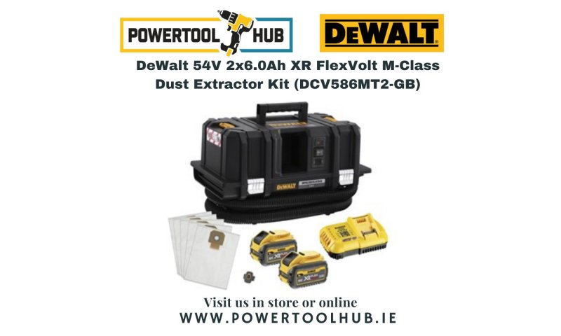 DeWalt 54V 2x6.0Ah XR FlexVolt M-Class Dust Extractor Kit (DCV586MT2-GB)