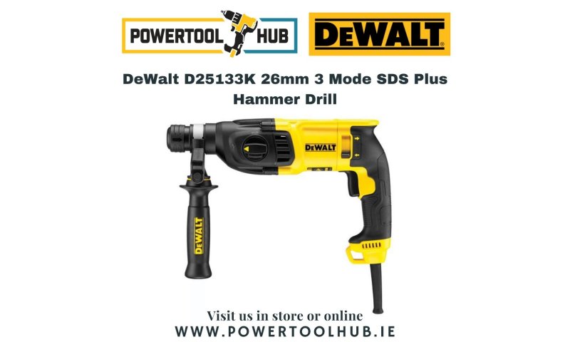 DeWalt D25133K 26mm 3 Mode SDS Plus Hammer Drill 240V
