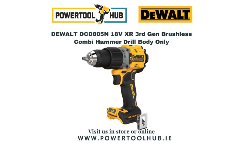 DEWALT DCD805N 18V XR 3rd Gen Brushless Combi Hammer Drill Body Only