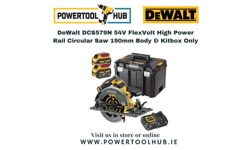 DeWalt DCS579T2 54V FlexVolt High Power Rail Circular Saw 190mm 2 x 6.0Ah Batteries