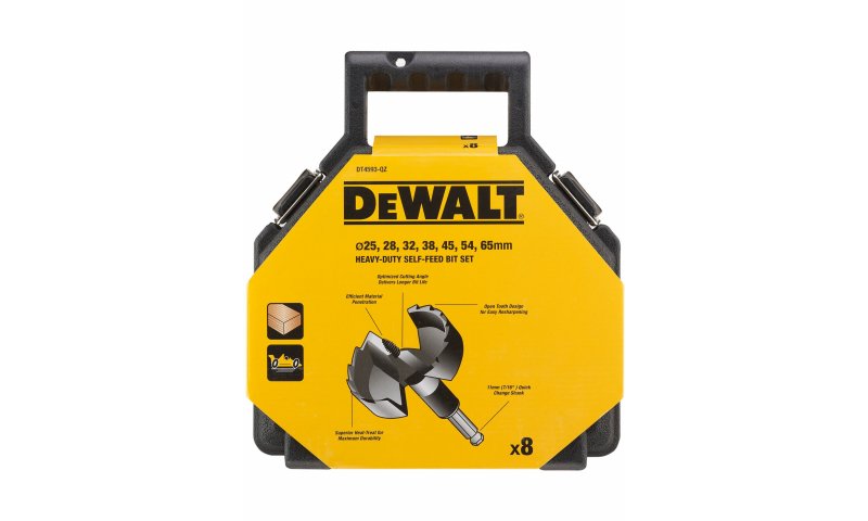 DeWALT DT4593-QZ Self Feed Wood Drill Bit Set 25-65mm (8PC)