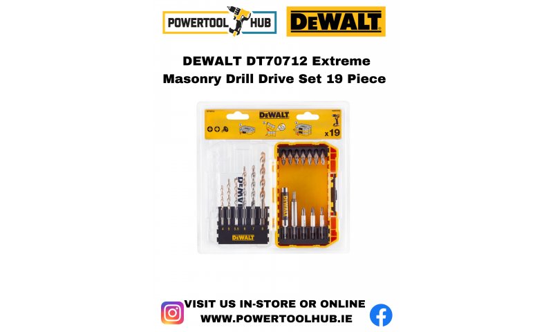 DEWALT DT70712 Extreme Masonry Drill Drive Set 19 Piece