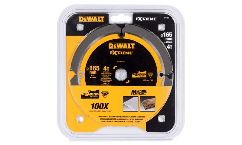 Dewalt DT1471-QZ Dewalt Extreme PCD Saw Blade 165mm x 20mm 4T