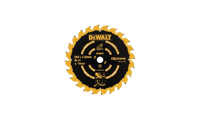Dewalt DT1669-QZ 184mm x 16mm x 24T Trim Mitre Saw Blade