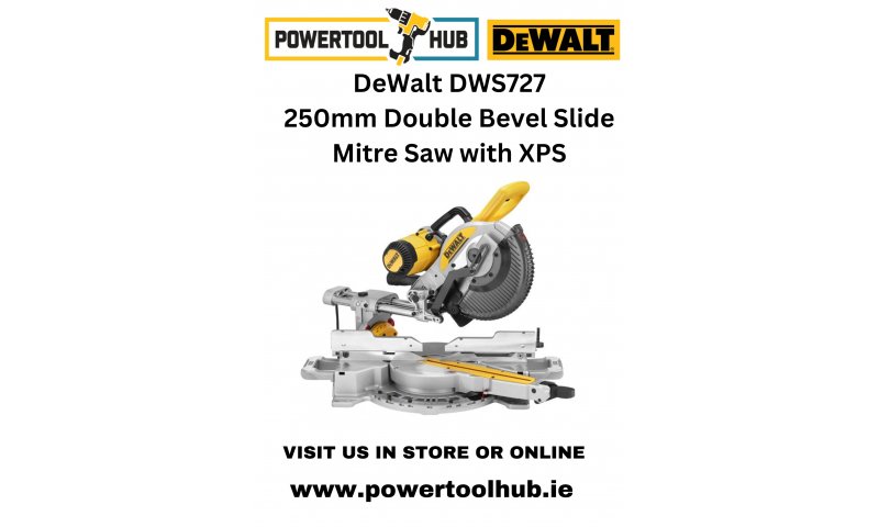 DeWalt DWS727-GB 220v 250mm Double Bevel Slide Mitre Saw with XPS