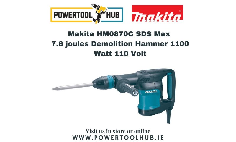 Makita HM0870C SDS Max Demolition Hammer 1100 Watt 110 Volt