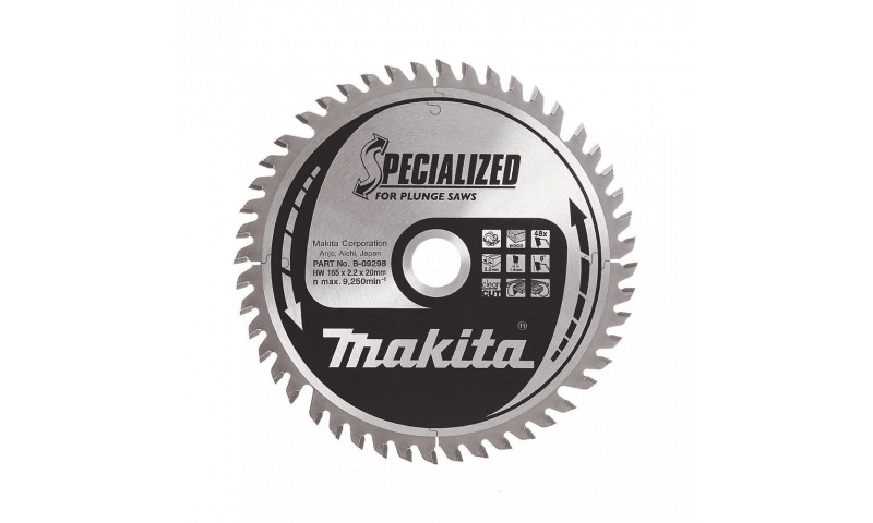 Makita B-09298 Specialised Plunge Cut TCT Saw Blade 165mm x 20mm 48T