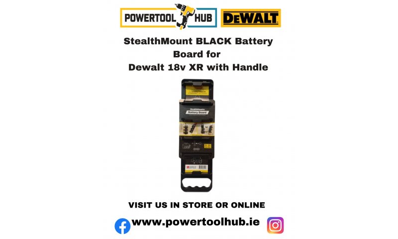 StealthMount BLACK Battery Board for - Dewalt 18v XR with Handle BD-DW20-H-1