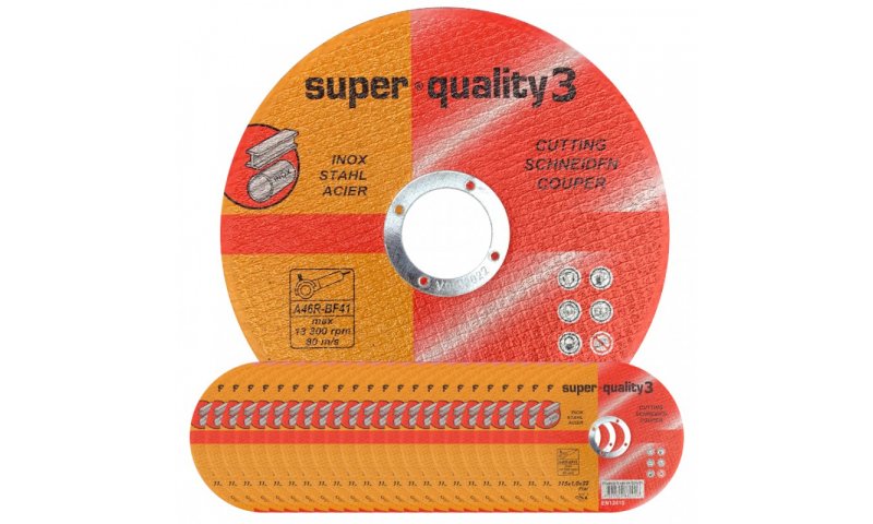 Super Quality 3 Flat Stainless Steel Cutting Disc 4½ Inch (115mm X 1.0mm X 22mm) LOOSE DISC