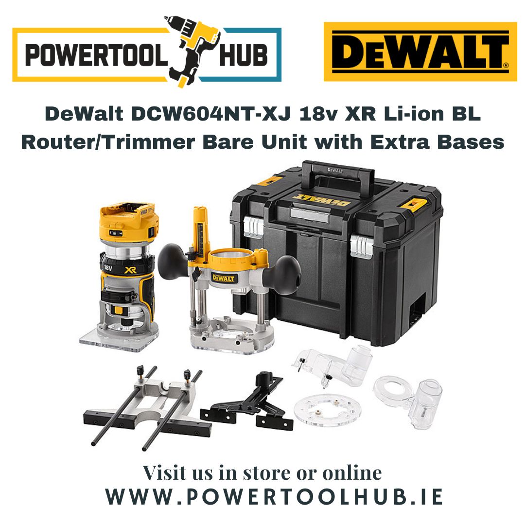DEWALT DCW604P2-QW 18v XR Cordless Brushless 1/4'' Router Kit with battery  and charger