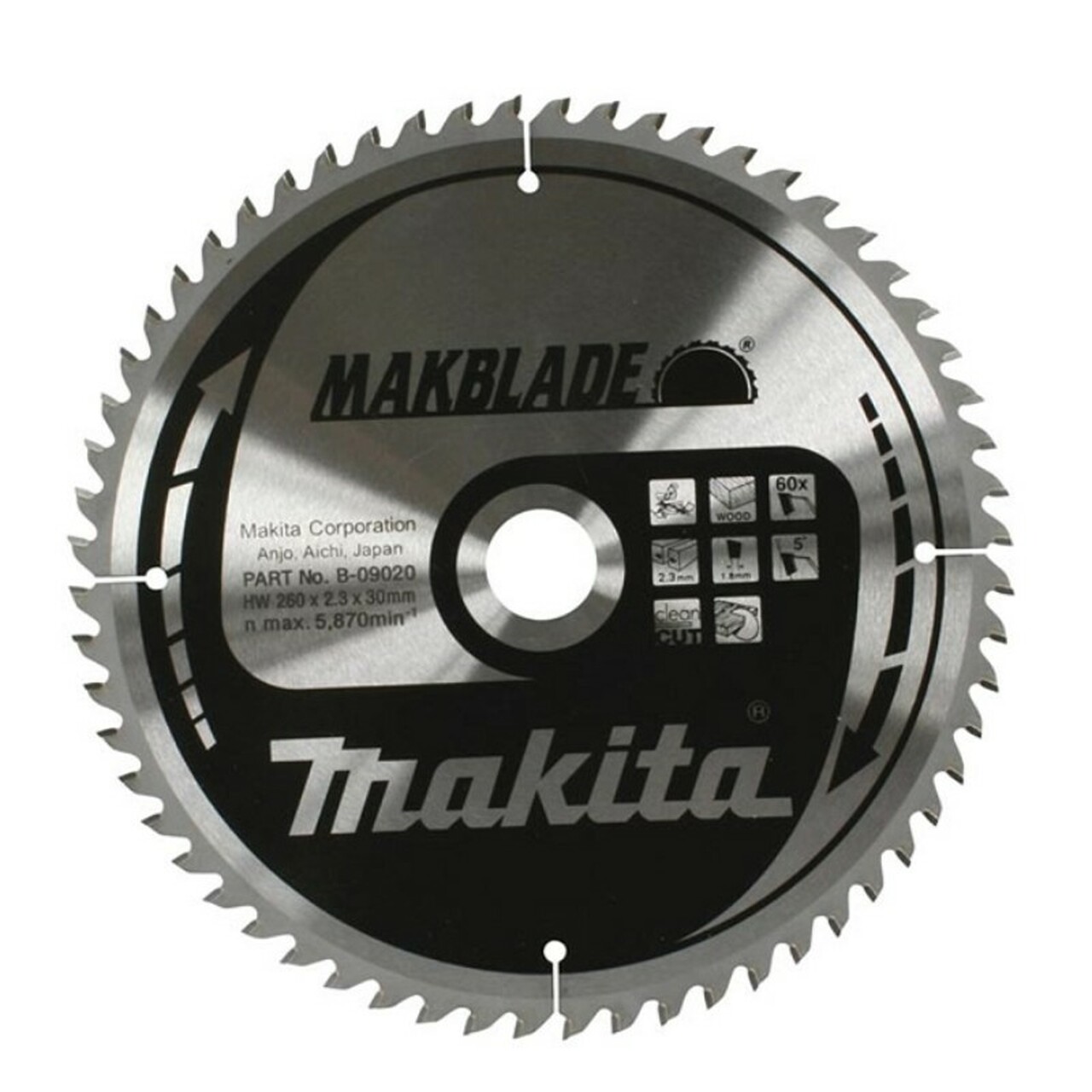 Makita B-09020 260mm x 30mm x For Stationary Saws